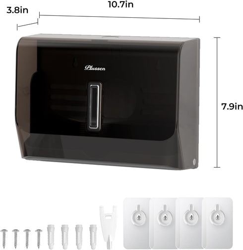Mounted,200+ 10.8" 3.5" 8" Paper Towel Dispenser Adhesive Wall Multifold Trifold c-Fold Hand Paper Towel Dispenser