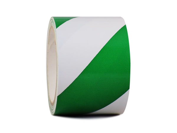 GGR Supplies T.R.U. SST-618C Green & White Hazard Warning Safety Stripe Tape, 3" Wide x 18 yds