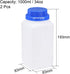 uxcell 2pcs Plastic Lab Chemical Reagent Bottle 1000ml/34oz Wide Mouth Sample Sealing Liquid Storage Container