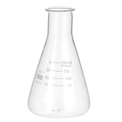PATIKIL Erlenmeyer Flask - 150ml 5.1oz Narrow Mouth Graduated Borosilicate Glass for Lab Chemistry Study
