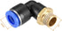 uxcell Push to Connect Tube Fitting Male Elbow 10mm Tube OD x G1/4 Thread Pneumatic Air Push Fit Lock Fitting Blue 5pcs by uxcell