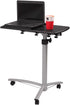 Pinikuyiro Rolling Adjustable Laptop Cart,Height Adjustable Mobile Laptop Stand Desk Rolling Cart,Black