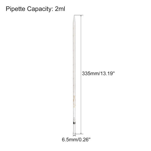 PATIKIL Graduated Dropper Pipettes - 1 Pcs 2ml Reusable Borosilicate Glass for Liquid Transfer
