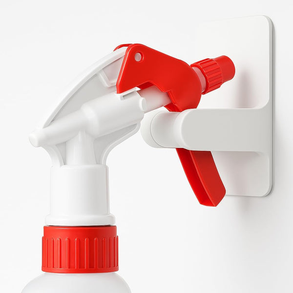 Wall Hooks for Spray Bottle - Self-Adhesive Holder for Bottles up to 32 oz, 2 Pack, White