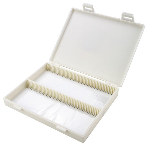 Caplugs Evergreen 258-6188-W30 Slide Storage Box - 100 Places, Polypropylene, White