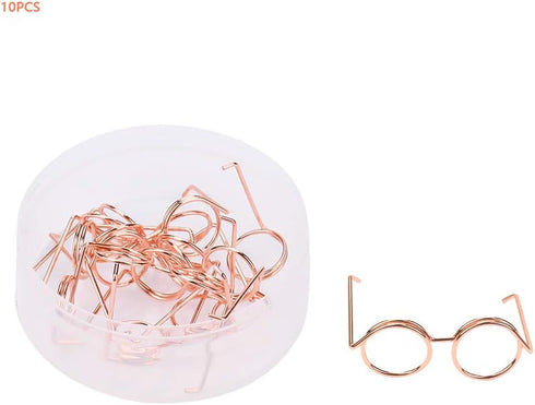 Valentine's Day Carnival Stationery Clip, Plastic Coated Paper Clip, Eyeglass Shape Design DIY handicrafts Document Paper Book Hang Decoration Office for School