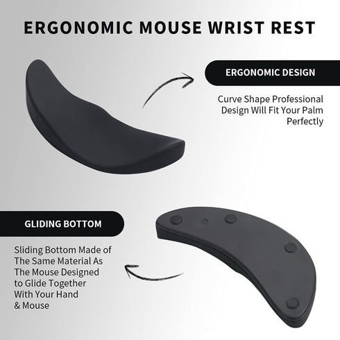 Ergonomic Mouse Wrist Rest Support, Smooth Palm Rest Pad for Easy Working and Gaming