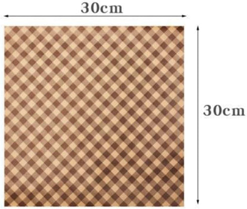 kkrrammii 100 12x12 PCS Wax Paper Sheets for Food Brown Grease Resistant Checkered Sandwich Wrapping Deli Paper Sheets