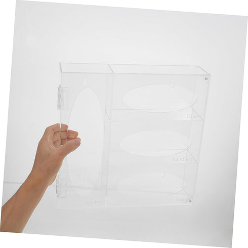 1 Set NUOBESTY Wall Mount Glove Dispenser Box Acrylic Mask and Glove Holder Storage Container for Home and Office