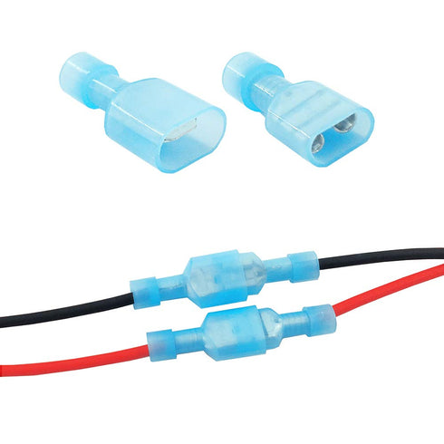 MCIGCIM (200 Pcs) 16-14 Gauge Spade Disconnect Wire Connectors, Fully Insulated Male Female Nylon Quick Crimp Terminals