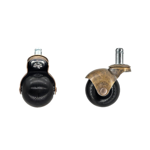 4pcs Caster Wheels Set, Heavy Duty Swivel Plate Ball Casters for Antique Furniture, Office Chair Caster (Cyan 1.5'')