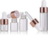 30 Pcs Clear Glass Dropper Bottles, 3ml Essential Oil Sample Bottles with Rose Gold Lids