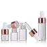 30 Pcs Clear Glass Dropper Bottles - Essential Oil Sample Bottles with Rose Gold Lids (1ml)