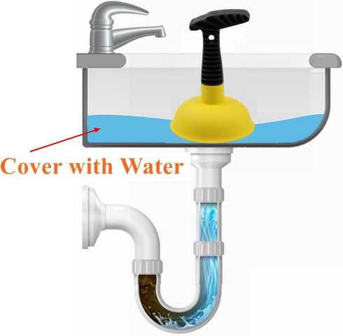 Sink Plunger, Easy to Use Mini Plunger with Short Handle, Powerful Unclogging Tool for Kitchen and Bathroom