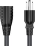 2 ft 14 AWG Outlet Saver Power Extension Cord NEMA 5-15P to NEMA 5-15R, Outlet Extension Cable