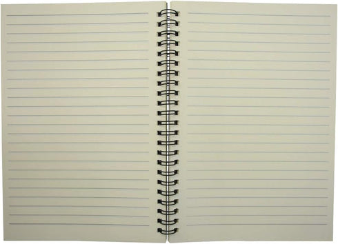 YYaaloa 4pcs A5 Ruled Spiral Notebooks, Brown Soft Cover, 120 Pages, 5.7" x 8.3" Cream Paper