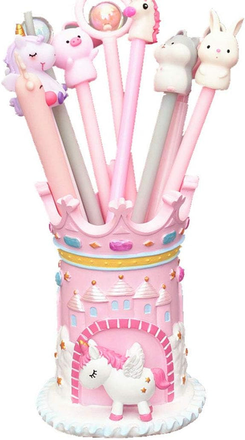 Cute Castle Unicorn Pen Pencil Holder, Desk Organizer for Office, Makeup Brush Holder Cup, Unicorn Gifts