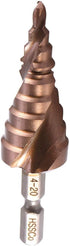 Meichoon Step Drill Bit 4-20mm HSS M35 Co Spiral Groove Hex Shank, Multi-Functional Drilling Tool