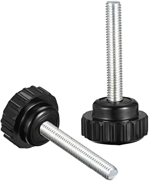uxcell M5 x 40mm Metric Male Thread Knurled Clamping Knobs, 5 Pcs Black Thumb Screw Hand Clamping Handle