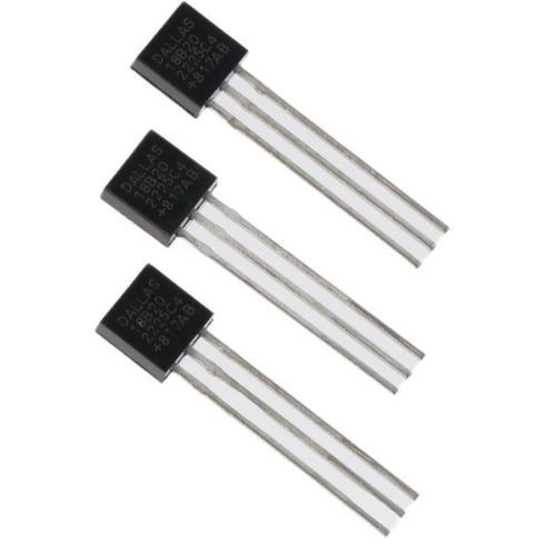 DS18B20 10pcs Black Durable 18B20 TO-92 3 Pins Wire Integrated Circuit Temperature IC Sensor