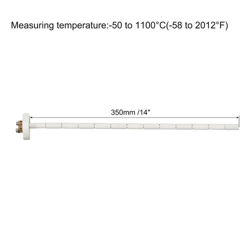 MECCANIXITY 14" K Type Ceramic Kiln Furnace Probe Thermocouple Sensor for Muffle Furnace Oven, High Temperature -50 to 1100°C 2x350mm