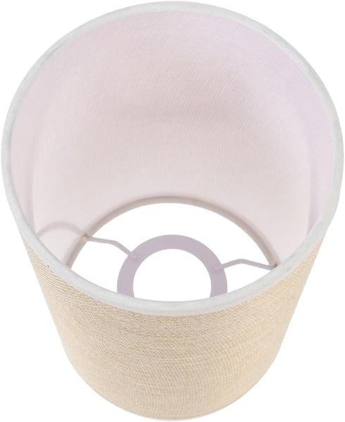 E27 7.87X5.11X5.11In Angoily Cloth Lampshade Narrow Drum Light Cover Beige Linen Lamp Accessory for Home Office Wall