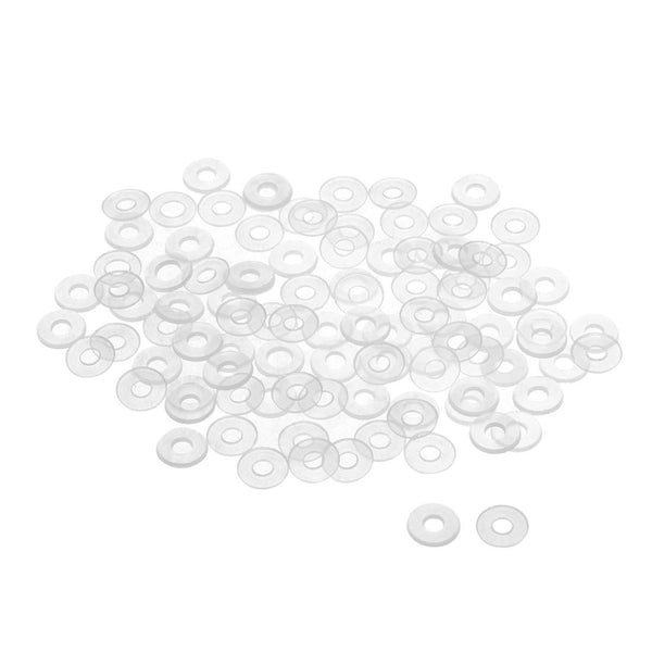 uxcell Nylon Flat Washers M3, 8mm OD, 3mm ID, 1mm Thickness, Sealing Gasket for Faucet Pipe Water Hose, Clear, Pack of
