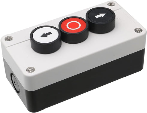 Hitommy 3-Button Control Station with Up Down Arrows, Stop Button, White and Black