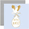 Old English Co. Pastel Stork New Baby Boy Card - Gold Foil