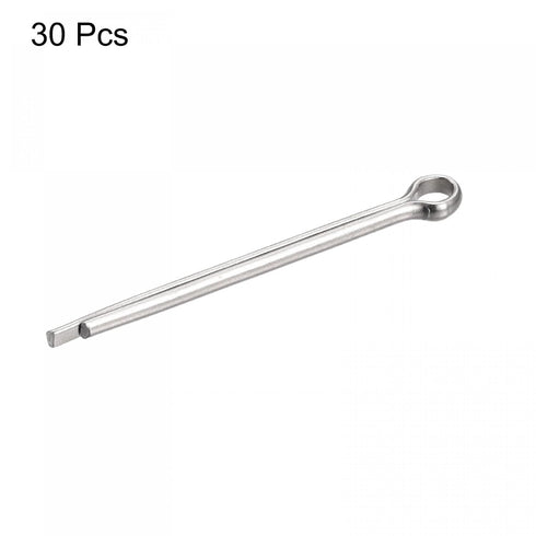 uxcell 30Pcs Split Cotter Pin, 2.5mm x 40mm Stainless Steel Clip Fastener for Automotive, Mechanics, Silver Tone
