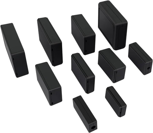 LeMotech 5 Pieces Plastic Project Box - ES Junction Case for Electronic Project, Black 3.15 x 1.97 x 1.02 inch