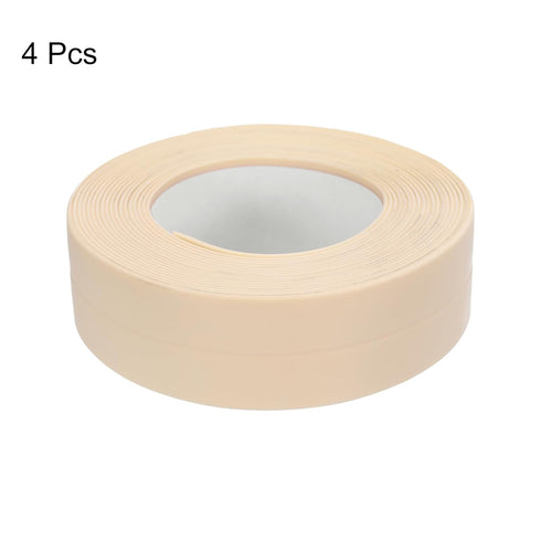 uxcell 4 Rolls Beige Caulk Sealant Strip, Waterproof Self Adhesive 0.87" x 10.5Ft for Kitchen, Sink, Floor Edge