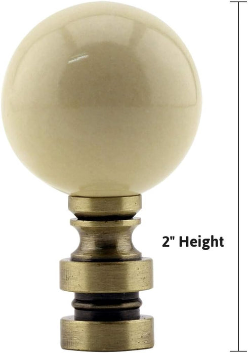 Finial Showcase 35mm 2" Ceramic Ivory Ball Antique Base Lamp Finial h