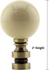 Finial Showcase 35mm 2" Ceramic Ivory Ball Antique Base Lamp Finial h