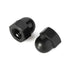 M8-1.25 Acorn Nuts, Nylon Hex Cap Nut Inner Threaded Protection Cover, Black, Quantity 25