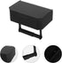 PRETYZOOM Stainless Steel Toilet Paper Holder with Tissue Box Wall-Mounted Wipe Holder for Bathroom and Kitchen, Square