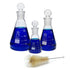 3pcs Glass Erlenmeyer Flask Set, 50ml 150ml 250ml with Stopper, Borosilicate, Narrow Mouth, Printed Graduation