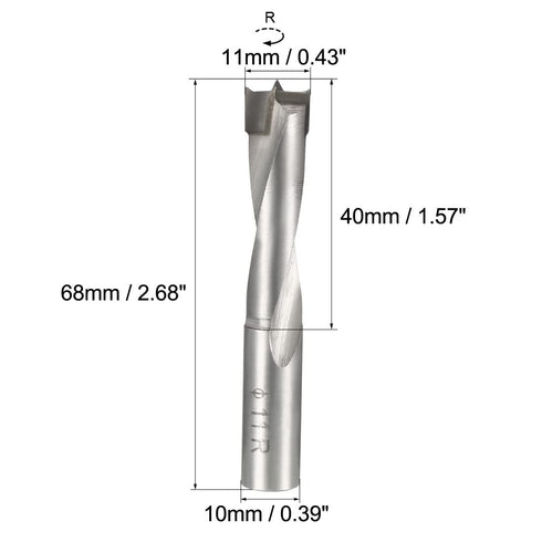 uxcell Brad Point Drill Bits for Wood, 11mm x 68mm Right Turning Carbide for Carpentry Drilling Tool