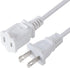 US AC Power Extension Cable Cord, SPT-2 16AWG/2C 125V 13A, 2-Prong Polarized Male to Female Extension Cord, 10 ft, White
