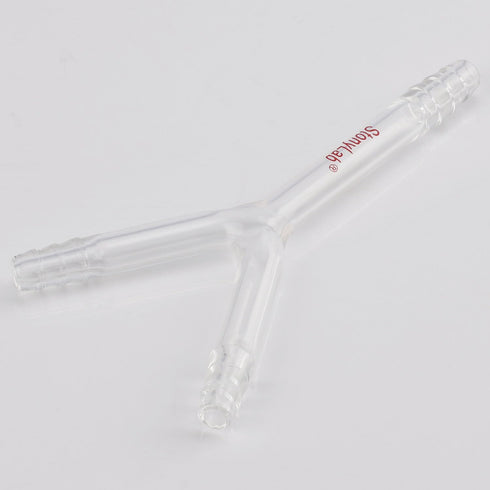 stonylab Glass Connecting Adapter, Borosilicate Glass 8 mm O.D. Y-Shaped 3-Way Connection Tube for Laboratory Air Flow