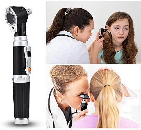 Jeebel Camp 3.0V Bulb, 3X 4 Otoscope Kit,Professional Diagnostic Ear Care Tool with LED Magnification, Speculum Tips