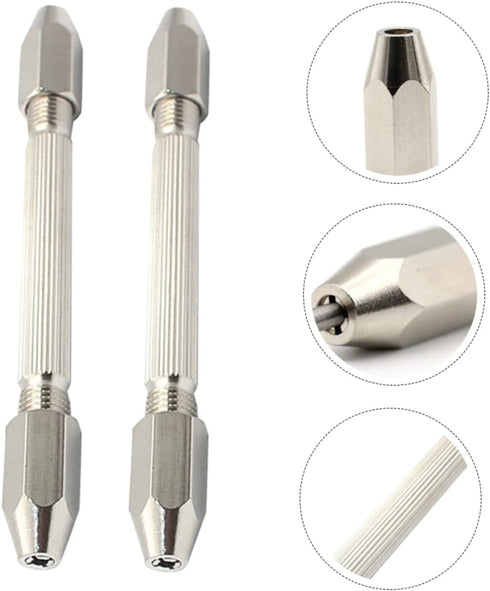 DOITOOL 6 Pcs Mini Vise Drill Model Tools, Hand Auger Miniatures, Double Ended Pin Vise Set