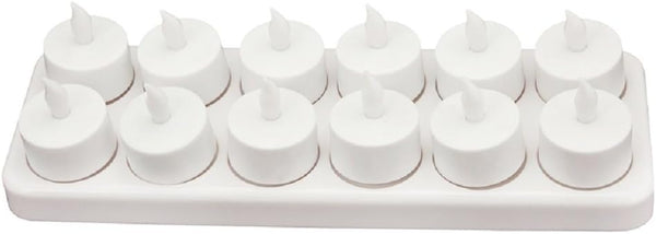 HERO-LED Upgraded CD-RC-12ST-A Rechargeable LED Electric Candles, Flameless Flickering Tea Lights, Set of