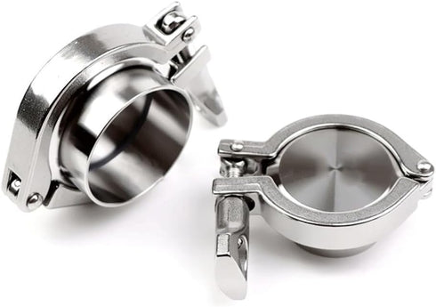 LOKLNEYK 1pcs 304 Set 1.5"-8" Applications(45mmx64) SS Sanitary Tri Clamp Ferrule/End Cap/Clamp/Gasket