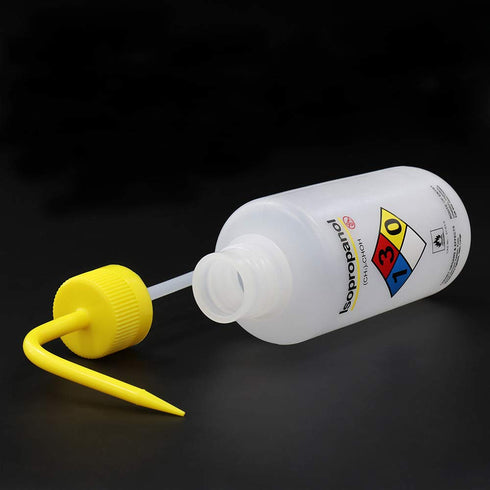 ULAB 4pcs Safety Wash Bottles, Isopropanol Wide-Mouth, LDPE Material, 500ml, UWB1023