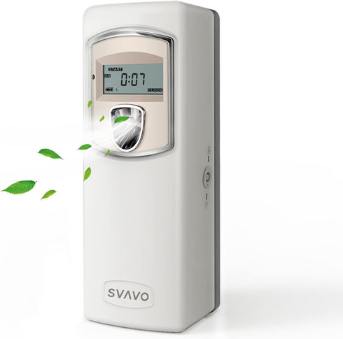SVAVO Automatic LCD Fragrance Dispenser, Wall Mount/Free Standing, Programmable Aerosol Spray, Grey