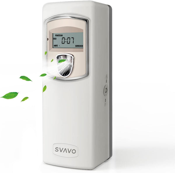 SVAVO Automatic LCD Fragrance Dispenser, Wall Mount/Free Standing, Programmable Aerosol Spray, Grey