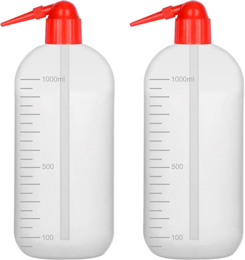 stonylab Chemical Wash Bottle, 2-Pack Sealed Cylindrical Plastic Safety Lab Reagent Squeeze Wash Bottle