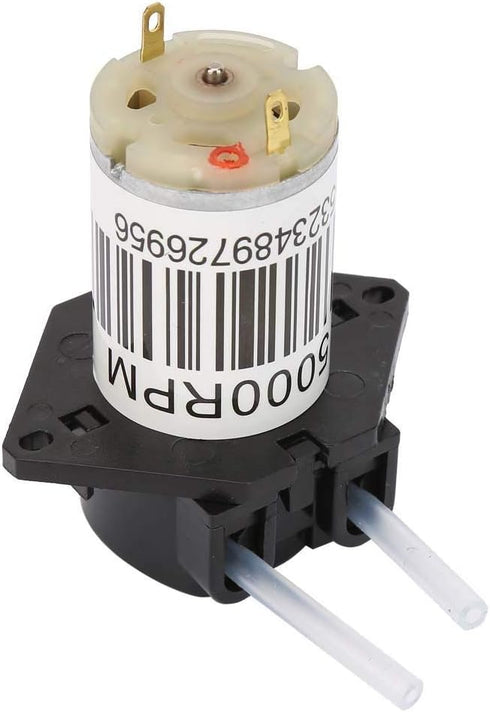 Walfront 6V Miniature Silent Peristaltic Pump, Titration DC Self-Priming Dosing Pump 0.1-100 ml/min (Flat Black)