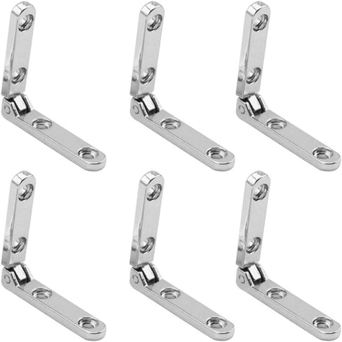 Zinc Alloy Hinge 90 Degree for Wooden Box, Gift Wine Jewelry Box Accessories, 6 pcs with Screws in Silver